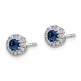 thumbnail image 2 of Primal Gold 14 Karat White Gold Diamond and Blue Sapphire Post Earrings, 2 of 4