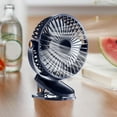 thumbnail image 5 of Portable Clip On Fan, Small Usb Fan Battery Operated, 5 Speed Rechargeable Mini Fan, Personal Cooling Desk Fan for Travel Camping Golf Gym, Blue, 5 of 6