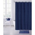 thumbnail image 1 of homeroots bed & bath 399747 Navy Blue Soft Textured Shower Curtain, 1 of 1