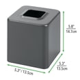 thumbnail image 3 of mDesign Metal Square Modern Tissue Box Cover Holder for Bathroom - Slate Gray, 3 of 4