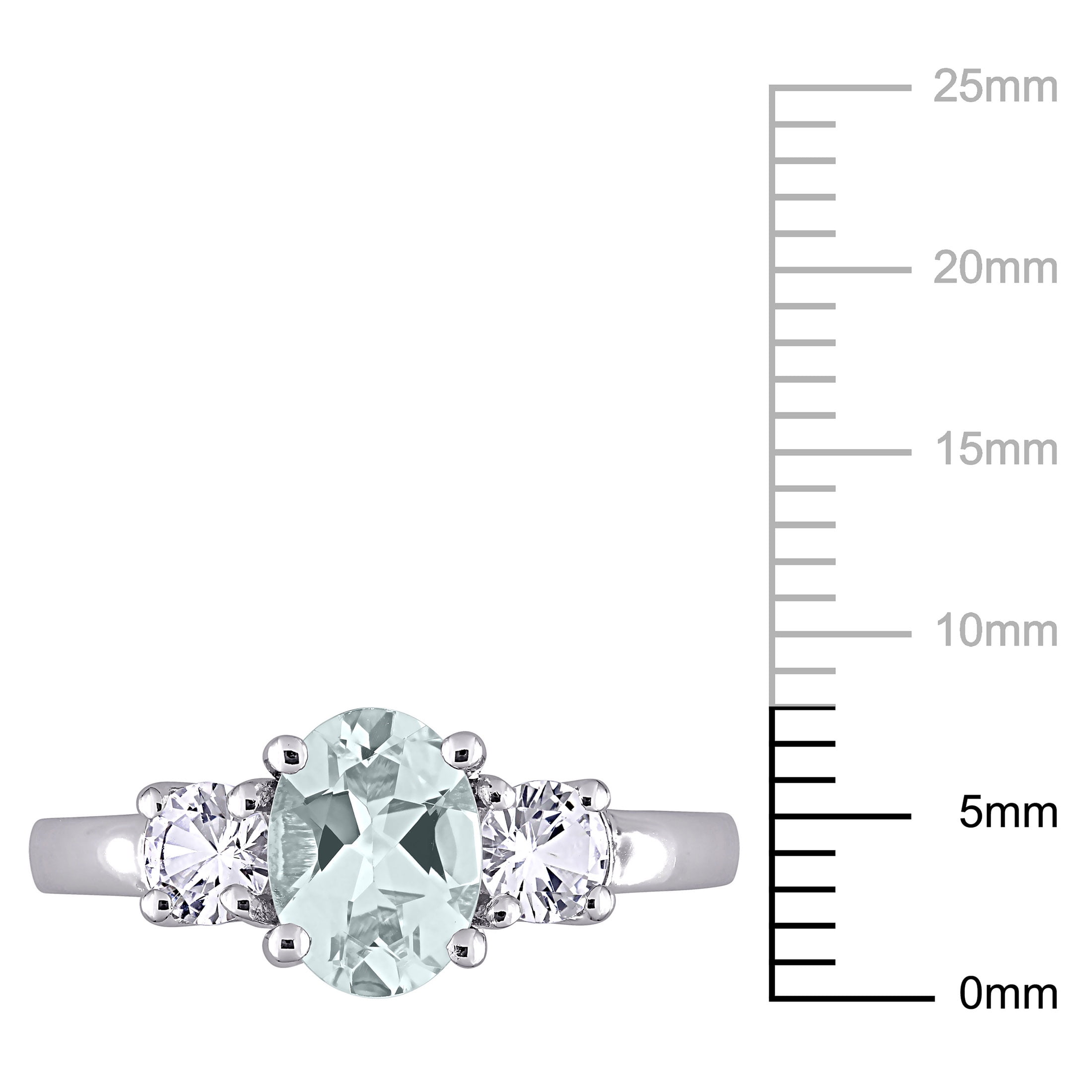 Everly Women's Created Sapphire and Created Aquamarine Sterling Silver Ring