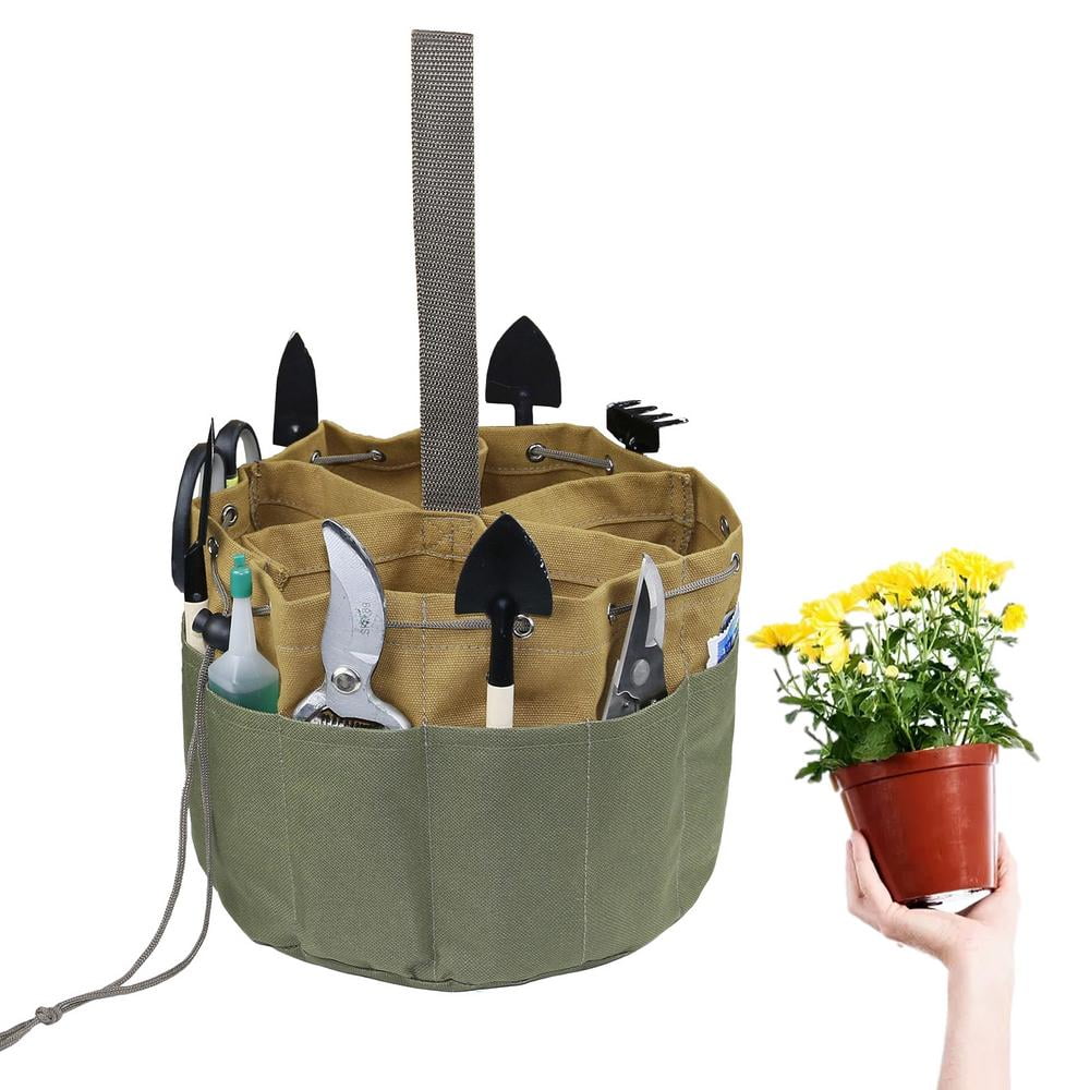 IMSHIE Gardening Tote Bag Canvas Heavyduty Garden Tote With 17 Pockets