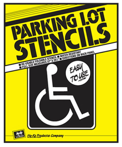 37"x 43" Parking Lot Stencil Handicapped Symbol Heavy Duty Black Vinyl Pavement 