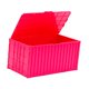 thumbnail image 5 of Estuche de almacenamiento de contenedor de carga en miniatura con tapa y soporte único de gran capacidad. Rosa roja, 5 of 9