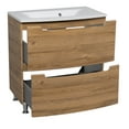 thumbnail image 4 of Modern Wall-Mount Bathroom Vanity with Washbasin | Delux Teak Natural Collection | Non-Toxic Fire-Resistant MDF-23+12R-Omega Collection 24", 4 of 6