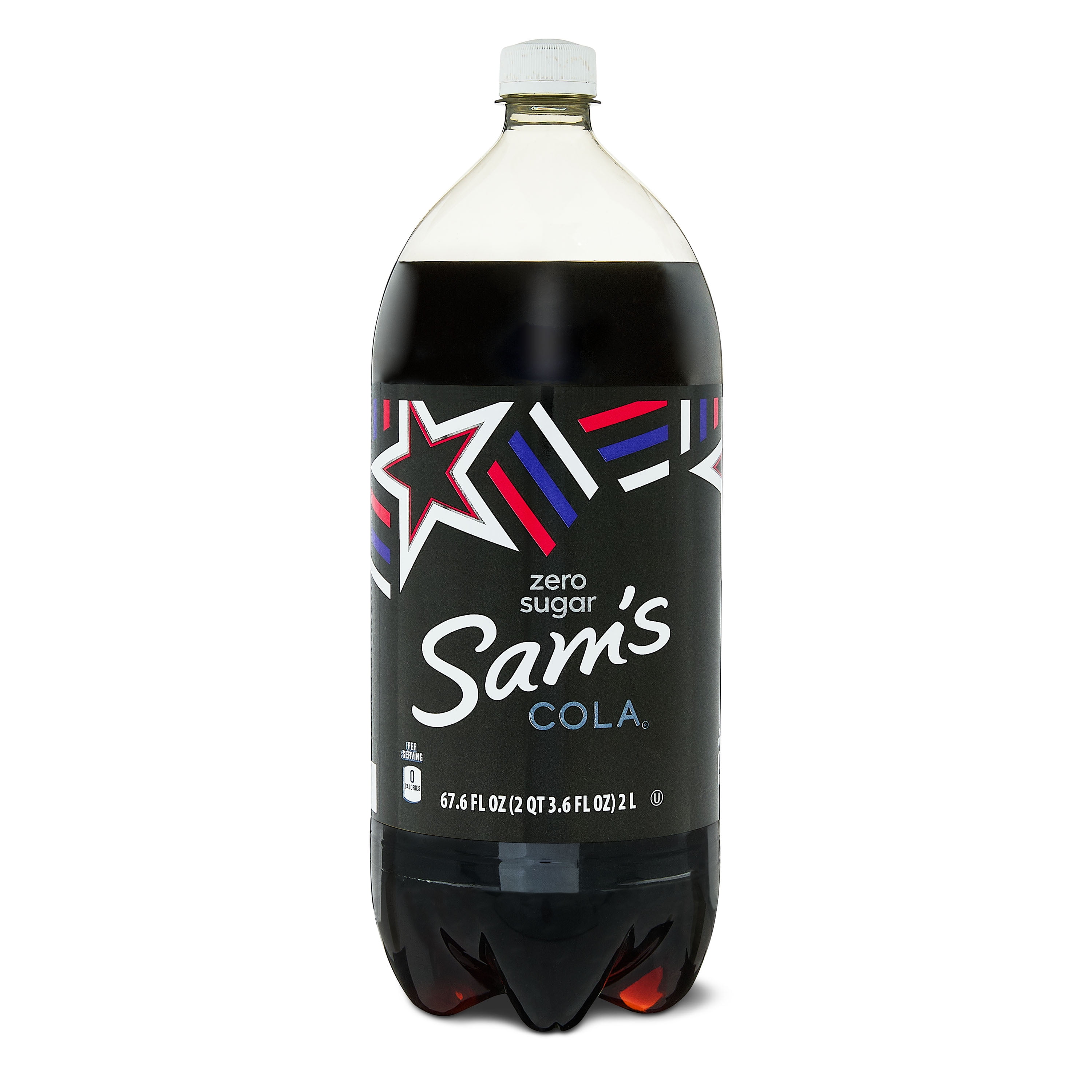 (6 pack) Sam's Zero Sugar Cola Soda, 2 Liter Bottle