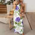 thumbnail image 2 of USSUMA Floral Print Bohemian Beach Dresses for Women Casual Summer V Neck Sleeveless Plus Maxi Sundresses Women Spaghetti Strap Flowy Long Vacation Sun Dress Wedding Guest, 2 of 4
