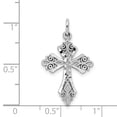 thumbnail image 2 of Beautiful 10K White Gold Diamond-Cut Cross Charm, 2 of 2