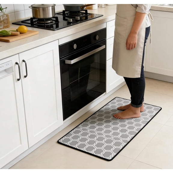 Kitchen Rugs, Cushioned Anti Fatigue Kitchen Mats for Floor Non Slip Kitchen Rug Absorbent Resist Dirt Comfort Standing Mat Made of Flannel, 31"x 20"