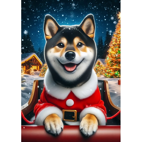 Shiba Inu Black and Tan -  Best of Breed DCR Christmas Garden Flag