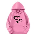 thumbnail image 3 of Cotton Hoodies Sweashirts for Boys Girls 3-14 Years Long Sleeve Cute Hearts Printed Valentines Outfits Gifts (9 Years, Pink), 3 of 5
