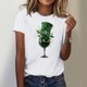 thumbnail image 5 of El Día de San Patricio Manga Corta Cuello Redondo Suéter Casual Top, Ligero 95% Poliéster 5% Blusa de Spandex para Vacaciones Y Uso Diario, Tops de Mujer Casual, 5 of 5