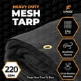 thumbnail image 2 of Xpose Safety Heavy Duty Mesh Tarp – 10’ x 12’ Multipurpose Black Protective Cover with Air Flow - Use for Tie Downs, Shade, Fences, Canopies, Dump Trucks – Tear Resistant, 2 of 9