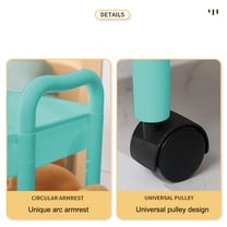 InsCrazy Caddy with Rollers for Kitchen, Kitchen Storage Cart 3-layer Black With Armrests Storage