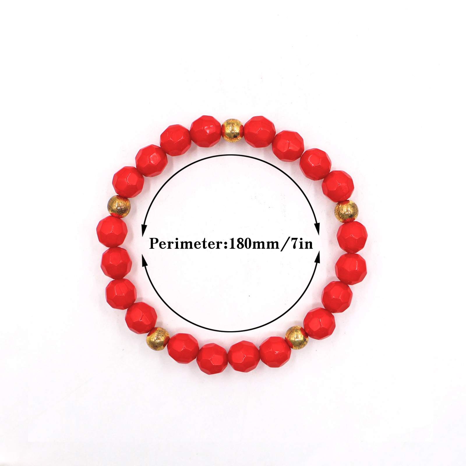 Jinswick 3-Piece Valentine's Day Bracelet Set Ladies Red Heart Charm Bracelet Elastic Bracelet Holiday Birthday Party Gift Wedding Anniversary Gift