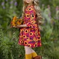 thumbnail image 4 of Fesfesfes Little Girls Clothes Size 2-7 Years Casual Patchwork Color Stretchy Waist Dress Long Sleeve Round Neck Button-Up Dress, 4 of 9
