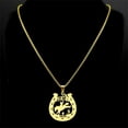 thumbnail image 4 of Western Cowboy Horse Hoof Cactus 14K Yellow Gold Pendant Necklace For Women Men Golden Silver Color Animal Pony Chain Jewelry Gifts, 4 of 6