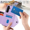 thumbnail image 2 of Allytech Galaxy S23 FE Wallet Case with Hand Wrist, Back Cover with Cards Slots Holder Luxury PU Leather Shockproof Anti-Scratch Bumper Phone Case for Samsung Galaxy S23 FE, Purple, 2 of 8