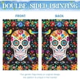 thumbnail image 3 of Day of the Dead Garden Flag Skull Welcome Floral House Banner Mexican Gothic Skeleton Flowers Birds Double-Sided Garden Flags Fiesta Dia DE Los Muertos Burlap Yard Flag 28x40 Inch, 3 of 7