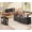 Black + Brown, variant on SEDETA L Shaped Electric Standing Desk with Storage, 28.3~47.1" Height Adjustable Office Desk with 4 Drawers and Shelves, 69" Fluted Sit Stand Computer Desk with Power Outlet for Home Office, Black
