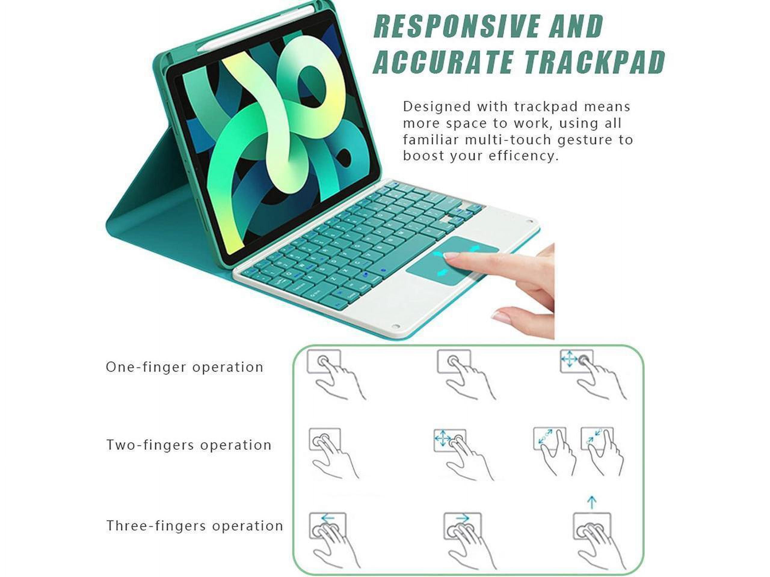 Touchpad Keyboard Case for iPad 10.2 inch 9th 8th 7th 2021/2020/2019, iPad Pro 10.5 inch/iPad Air 3 10.5, Smart Stand Cover with Detachable Wireless Magnetic Keyboard, Pencil Holder