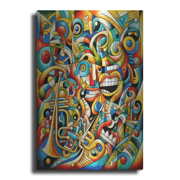 Luxe Metal Art 'Orchestra Abstract 3' by Rey Klimt Metal Wall Art, 24" x 36"
