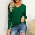 thumbnail image 2 of hotojiny Sweaters for Women Long Sleeve V Neck Fashion Pullover Sweaters Fall Winter Casual Lightweight Tunic Tops, 2 of 5