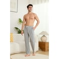 thumbnail image 3 of U2SKIIN Mens Pajama Pants, Soft Lightweight PJ Bottoms with Pockets,(Light Grey Mel.L), 3 of 5