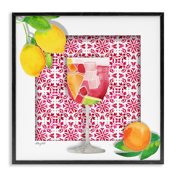 Stupell Industries Fruity Sangria Drink Food & Beverage Painting Black Framed Art Print Wall Art, 12 x 12