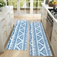 thumbnail image 4 of Kitchen Rugs Sets Of 2,Boho Blue Geometric Ethnic Pattern Anti Fatigue Kitchen Mat Rugs Non Slip Washable,Decorative Kitchen Floor Mats for Kitchen,Sink,Laundry,17"X47", 4 of 5