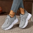 thumbnail image 5 of Women's Fleece Lined Slip On Sneakers Lace Up Breathable Winter Shoes Lightweight Casual Non Slip Running Shoes Gray Size 6, 5 of 7