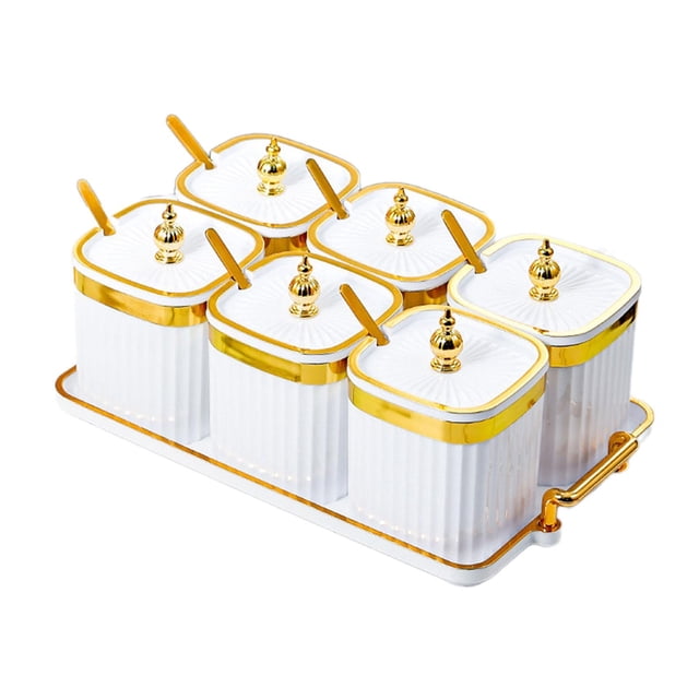 simhoa Assiettes Divisées pour Fruits Secs Plateau de Rangement pour Noix Multifonction pour Café Maison Blanc 6 Compartiments