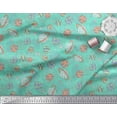 thumbnail image 2 of Soimoi Green Cotton Voile Fabric Satellite & Planet Galaxy Print Sewing Fabric Yard 42 Inch Wide, 2 of 3