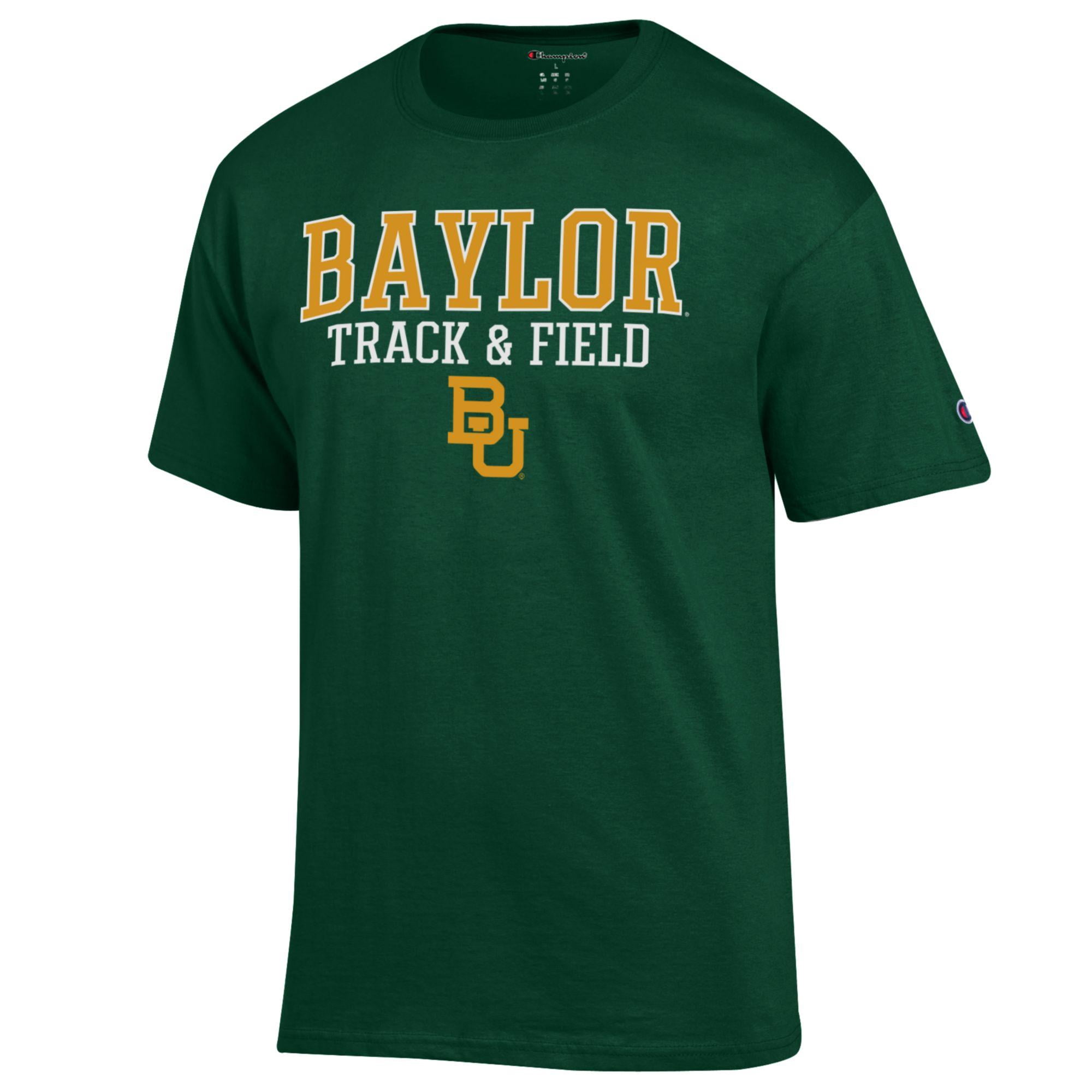 Men's Champion  Green Baylor Bears Track & Field Stack T-Shirt