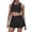 Black, variant on Toddler Girls 2-Piece Active Set Racerback Crop Top & Crossover Skort Stretchy Breathable for Tennis & Dance,S