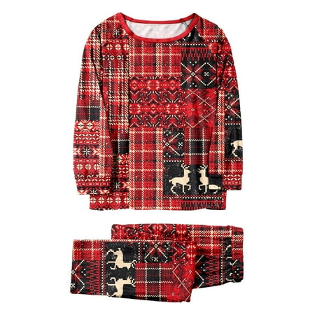

Nomeni Snow Dad Printed Parent Home Warm Set Wear Two Pajamas Set Piece Christmas