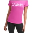 thumbnail image 3 of Calvin Klein Women's Logo T Shirt Pink Size Small, 3 of 3