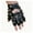 Black, variant on Stage Performance Leather Women Man Half-Finger Rivet Gloves Punk Hip-Hop ,Flexible and Comfortable