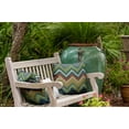 thumbnail image 4 of Simply Daisy 20" x 20" Ikat Chevron Indoor/Outdoor Polyester Throw Pillow, Autumn Blue, 4 of 4