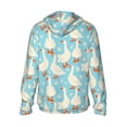 thumbnail image 3 of Balery White Geese and Flower Men's Women's UPF 50+ Sun Protection Lightweight Hoodie Performance Long Sleeve Shirt for Fishing Running-XX-Large, 3 of 9