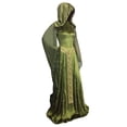 thumbnail image 1 of Sinastar Robe Médiévale pour Femmes Costume à Capuche Lacé Velours Renaissance (100% Polyester) Manches Trompette Robe Gothique Verte, 1 of 4