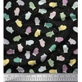 thumbnail image 1 of Soimoi Black Japan Crepe Satin Fabric Gloves Kids Fabric Prints By Yard 42 Inch Wide, 1 of 3