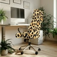 thumbnail image 2 of ZIATUBLES Leopard Print Chair Cover Set for Home Office, 5 PCS Stretchable Slipcovers with Armrest Covers, PU Leather Tissue Box Cover and Multi-Functional Remote Control Holder, S, 2 of 7