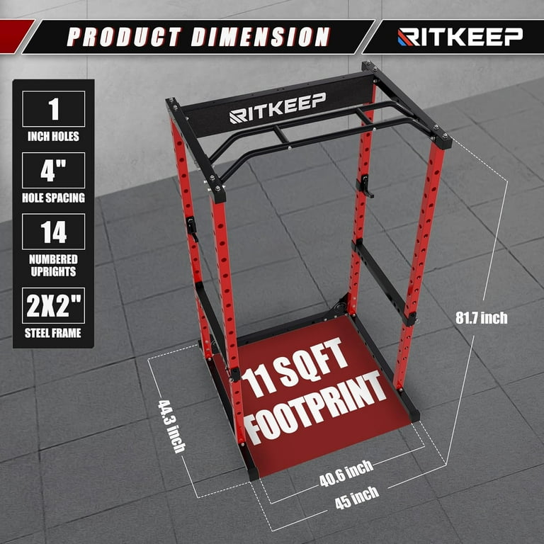 RitKeep Fitness RMAX 2250 Squat Power Rack with Incline Bench
