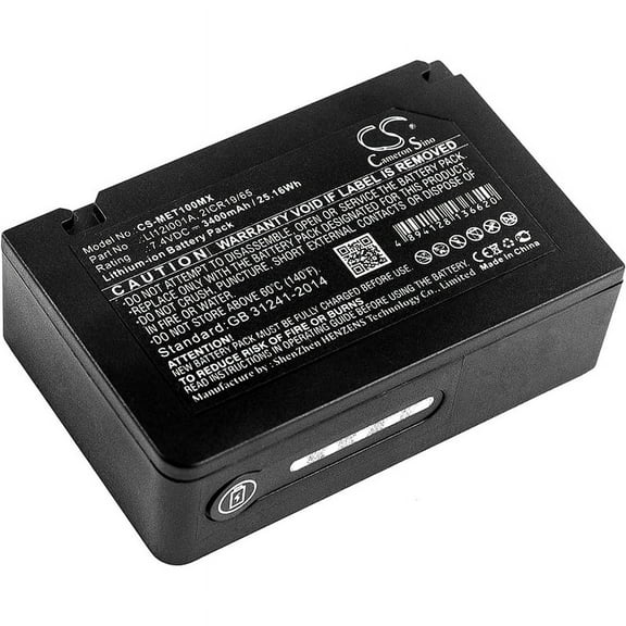 Battery for Mindray T1 115-018016-00 2ICR19/65 LI12I002A CS-MET100MX 3400mAh