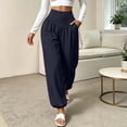 thumbnail image 3 of cocolona Womens High Waist Yoga Pants Elastic Waist Straight Slim Leg Gym Workout Pants with Pockets, 3 of 4