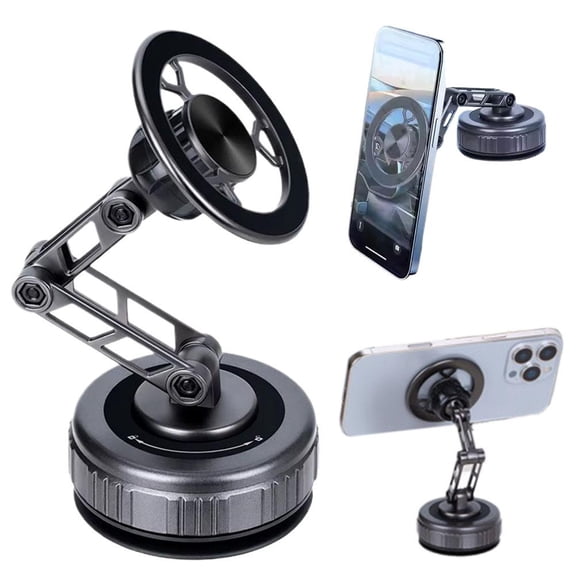 All Metal Magnetic Car Phone Holder for Magsafe,360 Adjustable Ultra Suction Phone Mount for IPhone & Android Car Truck Accessories Road Trip Travel
