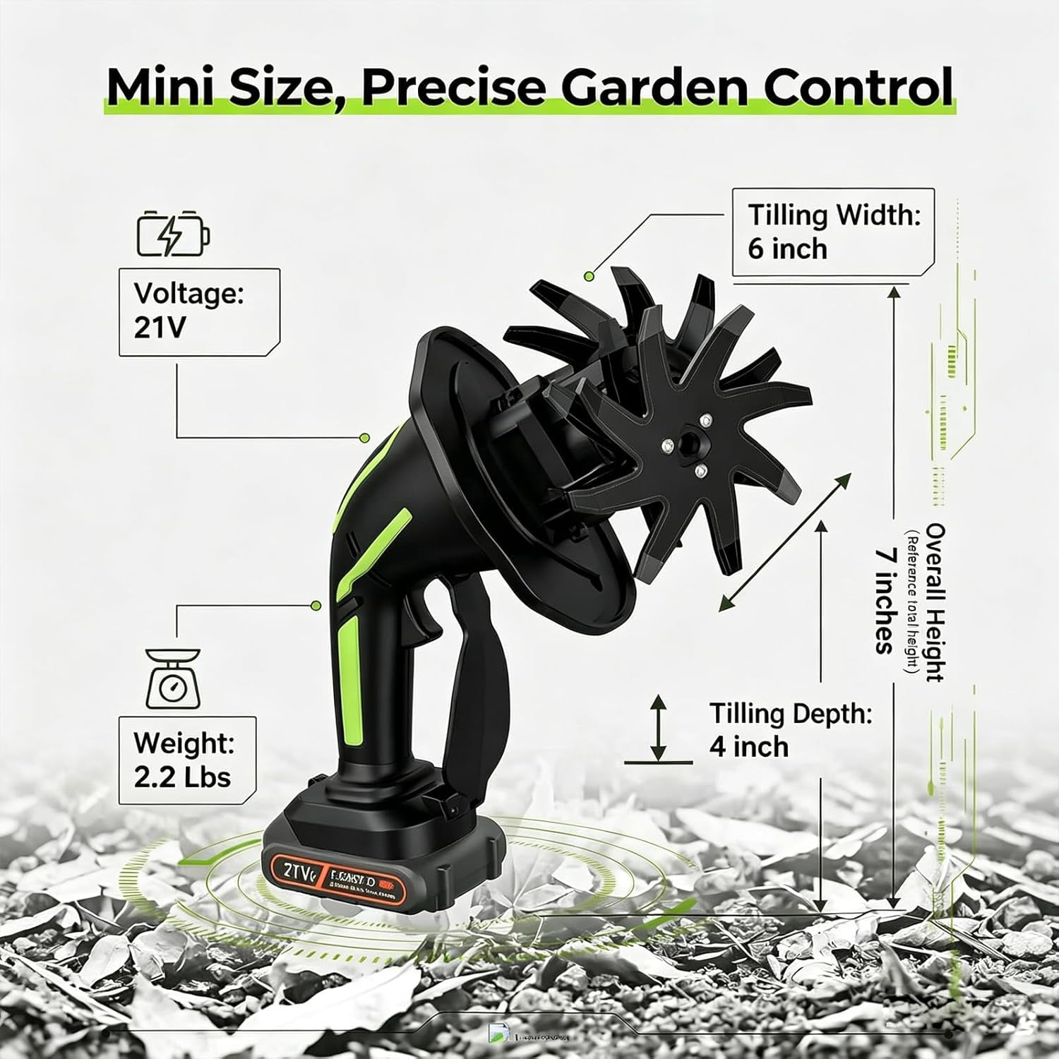 2-in-1 Cordless Tiller & Cultivator with Extension Pole, Battery Powered Handheld Garden Tiller, Electric Mini Rototiller, Rechargeable Soil Cultivator for Lawn, Vegetable Garden, Greenhouse
