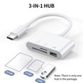 thumbnail image 5 of Tipo-C 3-In-1 Tipo-C Hub Tipo-C A USB2.0 + SD + TF Adaptador para Dispositivos Reader de Tipo-C Lector de Tarjetas de Memoria OTG para SD TF SD, White, 5 of 5