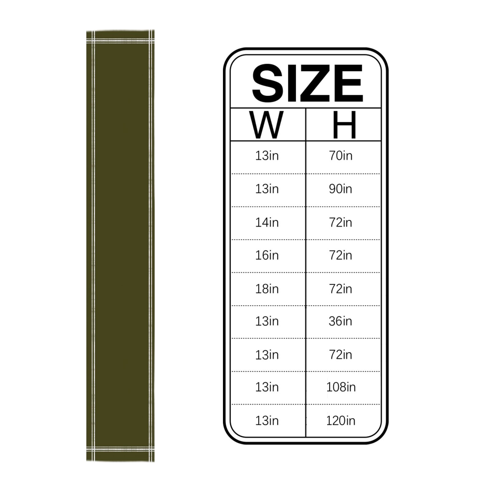 Table Runner Green Solid Color Table Decoration for Kitchen Dinning Dark Olive Table Decoration for Indoor Outdoor Party Wedding Decor 13x90 Inch